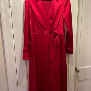 Ralph Lauren Red Dress with V-Neckline